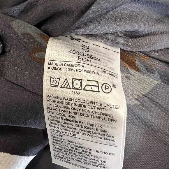 Banana Republic Women's Sheer Button Down Black/Multi Floral Size XS Long Sleeve - Picture 9 of 9